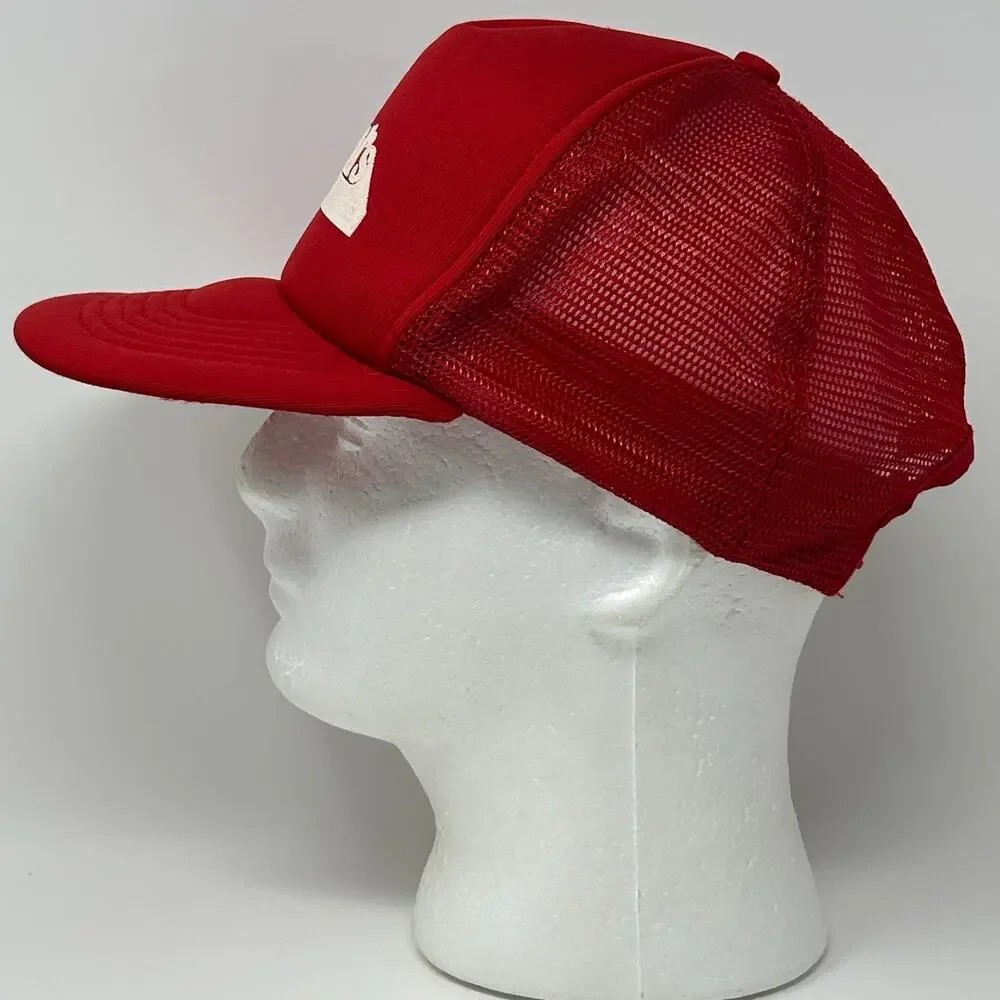 Vintage 90s McPhails Fuel Company Trucker Hat Baseball Cap Red Propane Snapback